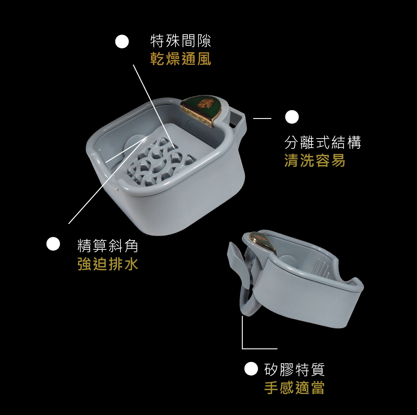 手工皂盒-特殊專利設計-通風-排水-清洗容易